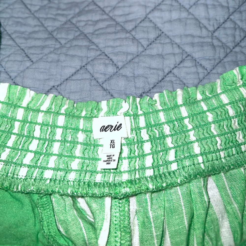 Aerie Linen Blend Long Sleeve Button Down Shirt And Shorts Set - Picture 7 of 13
